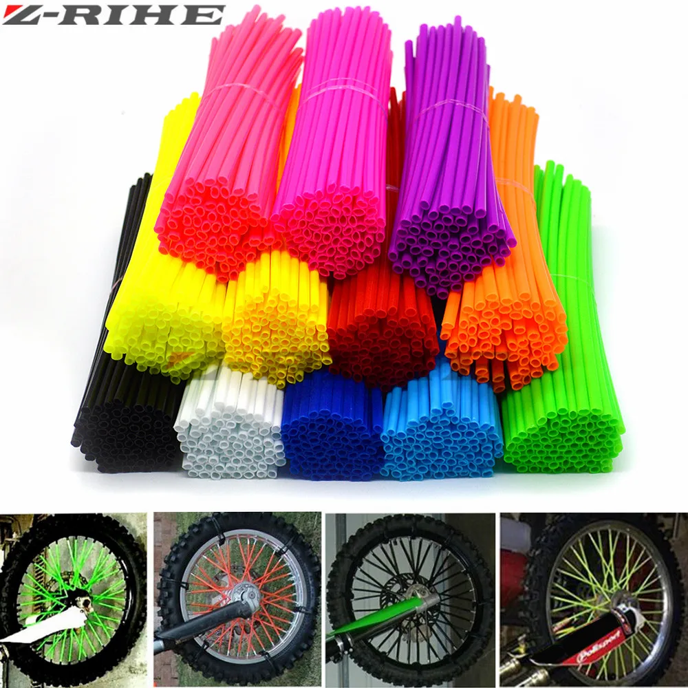 Cubre radios Verde Rayos Spoke Skins Motocross llanta enduro rueda moto