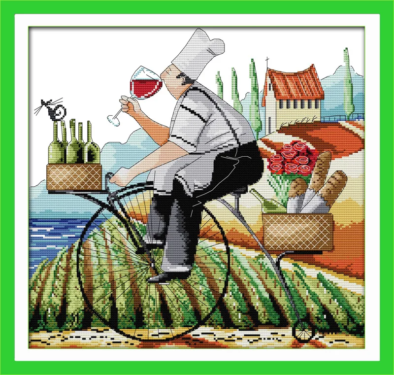 

Enjoy life (2) counted printed on fabric DMC 14CT 11CT Cross Stitch kitsembroidery needlework Sets Home Decor