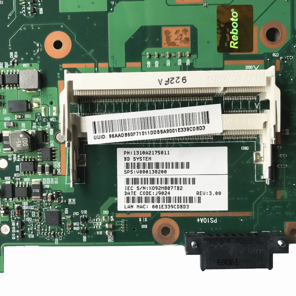 Материнская плата для ноутбука Toshiba L300D L305D 6050A2175001 MB A02 V000138200 DDR2 100%