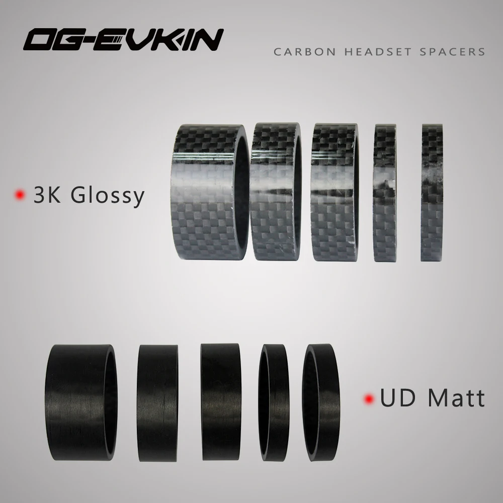 OG-EVKIN 1-1/8 Matt UD Carbon Bicycle Spacer Set 3K Glossy Carbon Spacers Headset Spacer MTB 5MM 10MM 15MM Road Bike Spacers Kit OG-EVKIN 1-1/8 Matt UD Carbon Bicycle Spacer Set 3K Glossy Carbon Spacers Headset Spacer MTB 5MM 10MM 15MM Road Bike Spacers Kit