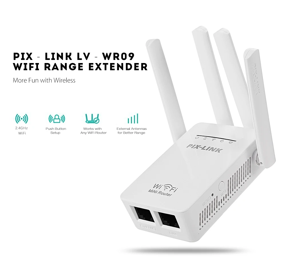 

WR09 2.4GHz 300 Mbps Wifi Router WiFi Range Extender Wireless Router Repeater AP with 4 Antennas Wifi Repeater
