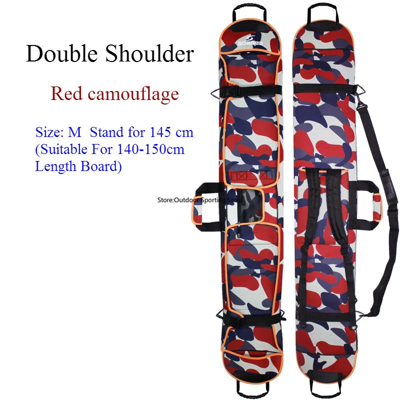 145-155 см лыжные сноубордические сумки ткань для дайвинга материал Лыжная доска сумка для сноуборда устойчивая к царапинам моноплата защитный чехол - Цвет: Red Size M Double