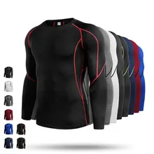 Мужской, с длинными рукавами, Спортивная футболка, компрессионная, для фитнеса, Eastic, для тренажерного зала, для бега, топы, мужская, s, термомышечная тренировочная рубашка, одежда XXL