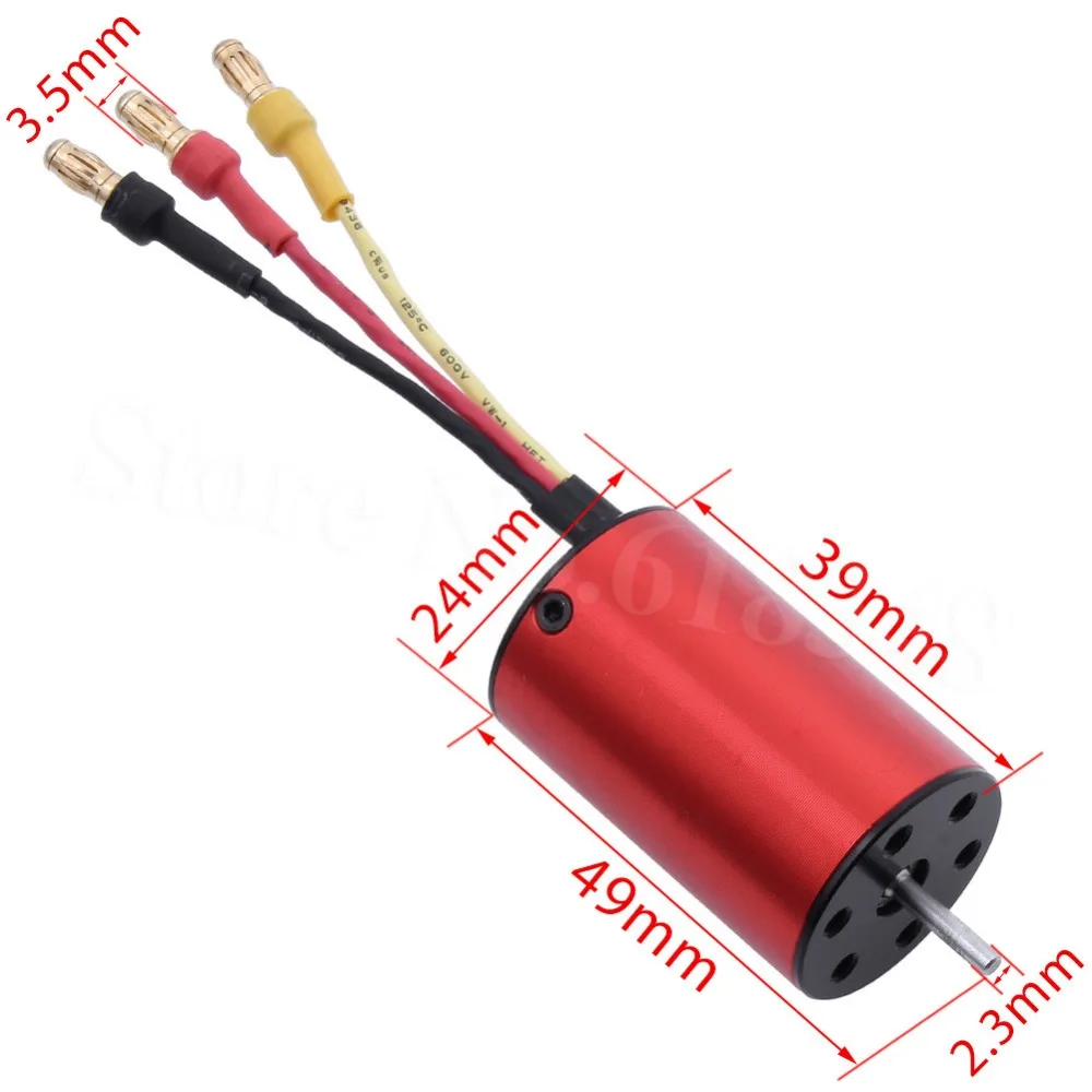 

RC 2438 Brushless Motor Inner Rotor 4200KV 4-Pole 2.3mm Shaft for 1/16 1/18 Radio Control Car Boat Himoto WLtoys HSP Traxxas