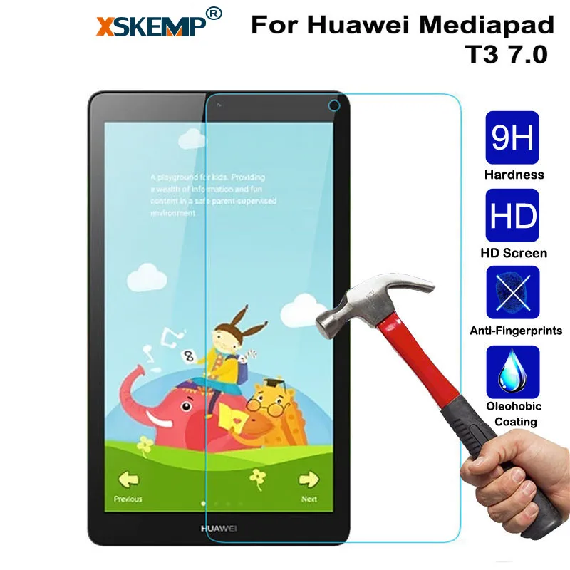 XSKEMP Anti-Scratch 9H Hardness Tempered Glass For Huawei Mediapad T3 7.0 0.3mm Ultra Thin Clear Tablet PC Screen Protector Film XSKEMP Anti-Scratch 9H Hardness Tempered Glass For Huawei Mediapad T3 7.0 0.3mm Ultra Thin Clear Tablet PC Screen Protector Film