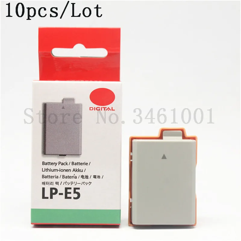 

10pcs/lot LP-E5 LP E5 LPE5 Rechargeable Digital Camera Battery Pack For Canon EOS 450D 500D 1000D KISS X2 X3 F Rebel XS