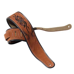 Premium Leather Guitar Strap - Soft, Durable, and Adjustable for Acoustic, Electric, or Bass Guitar (Y12)