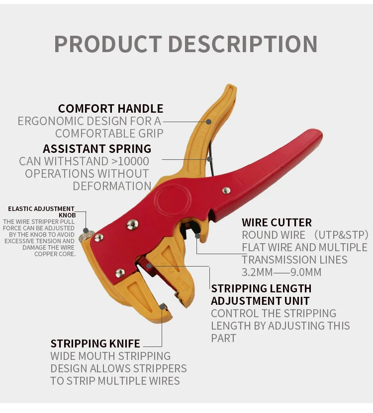 Многофункциональный инструмент для зачистки проводов, автоматический инструмент для зачистки проводов, плоскогубцы, плоскогубцы для электрики, 1 шт