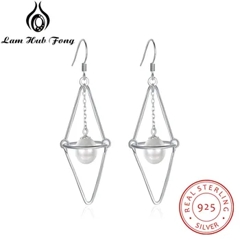 

Real Pure 925 Sterling Silver Geometric Dangle Earrings For Women Stylish Drop Earrings Sterling Silver Trendy Jewelry(EA102876)