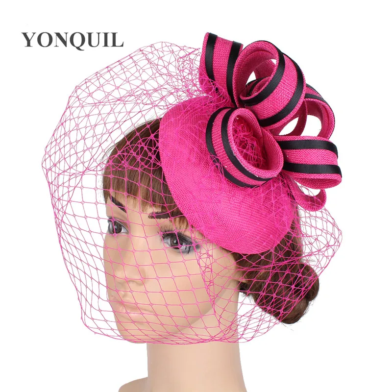 Элегантные женские праздничный головной убор шляпа заколки для волос Свадебные вуали чародей оголовье головной убор шикарный чай royal race