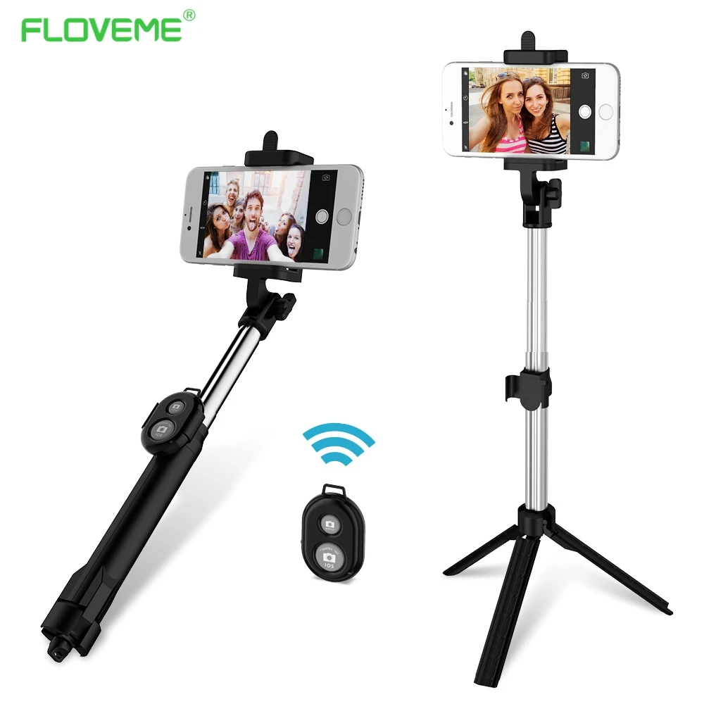 FLOVEME Foldable Mini Selfie Stick Self Bluetooth Selfie Stick font b Tripod b font Bluetooth Shutter