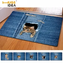HUGSIDEA Kawaii 3D джинсовый ковер для кошек, собак, Нескользящие кухонные коврики, коврики для гостиной, Alfombras Tapis Salon