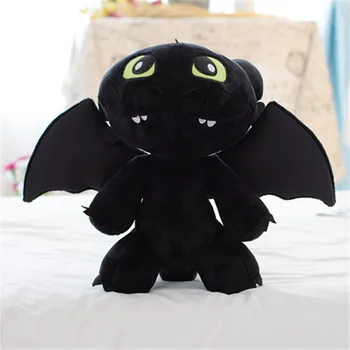 

Free Shipping Creative How to Train Your Dragon Plush Toy Children Soft Black Dragons With Wings Toys Christmas Gifts