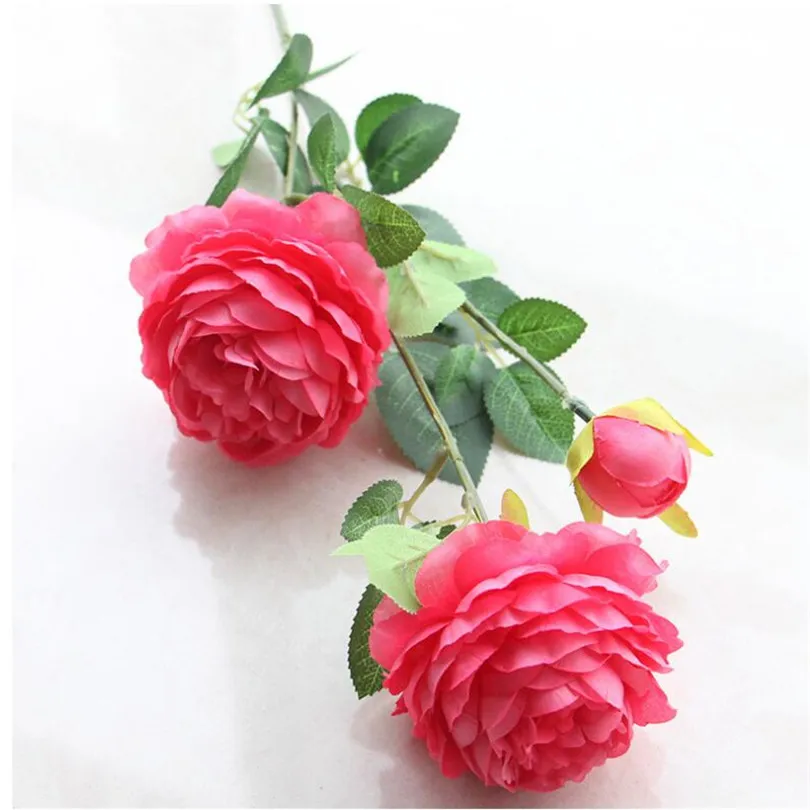 10 шт. шелк сельдерей Пион цветок искусственная чайная роза стебли 65 см длинные для свадьбы центральные декоративные цветы 11 цветов