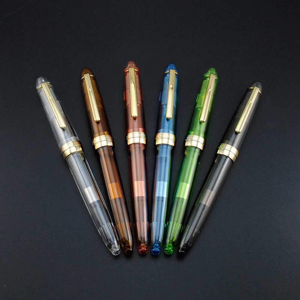

Nice Golden Clip Fountain Pen Transparent Fine Nib 0.5mm Ink Pens for Student School and Office Supplies Stationery