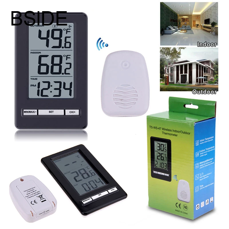 

Digital LCD Thermometer Remote Wireless Electronic Temperature Meter Weather Station Indoor Outdoor Tester