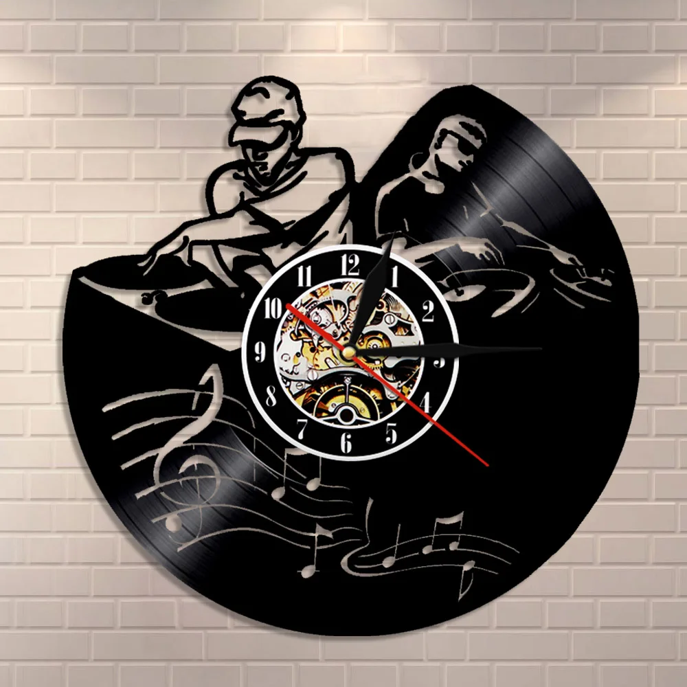 1Piece DJ Vinyl Record Wall Clock Personalized Wall Art Decor Vintage