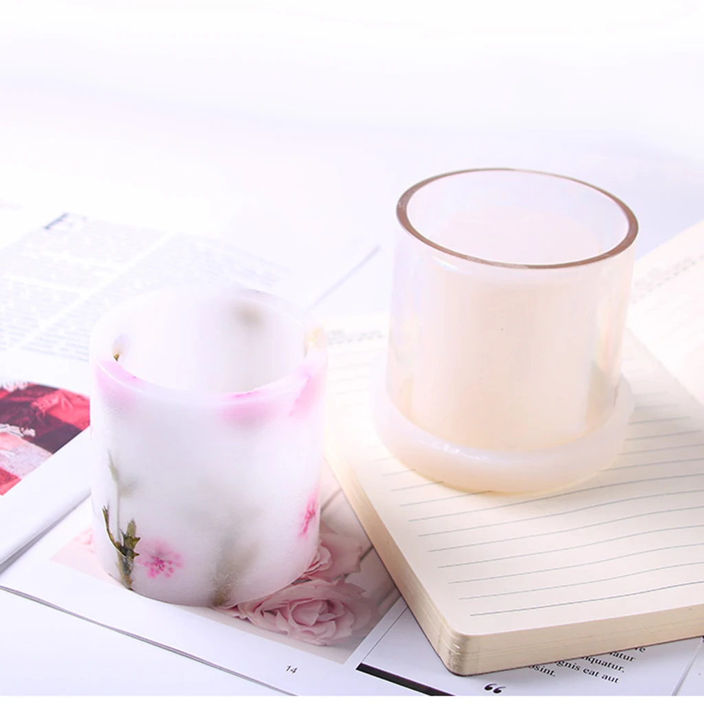 Hollow Cylinder Candle Making Mold Mould for DIY LED Candle Plastic Durable Holder for Handmade Soap and Candle Making 50x50mm