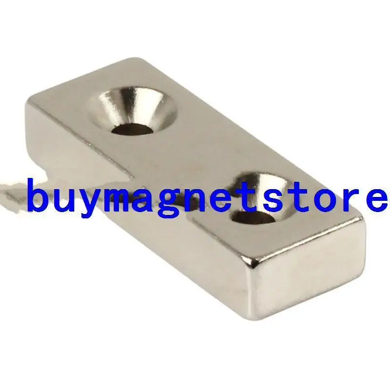 

1pc N35 Strong Block Magnets 50 mm x 20 mm x 10 mm two Holes 5 mm RareEarth Neodymium 60*20*10