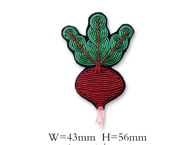 DIY 3D значки ручная вышивка фрукты/овощи Embroiderd металлической проволоки аппликация для пальто, брюки сумка брошь - Цвет: radish