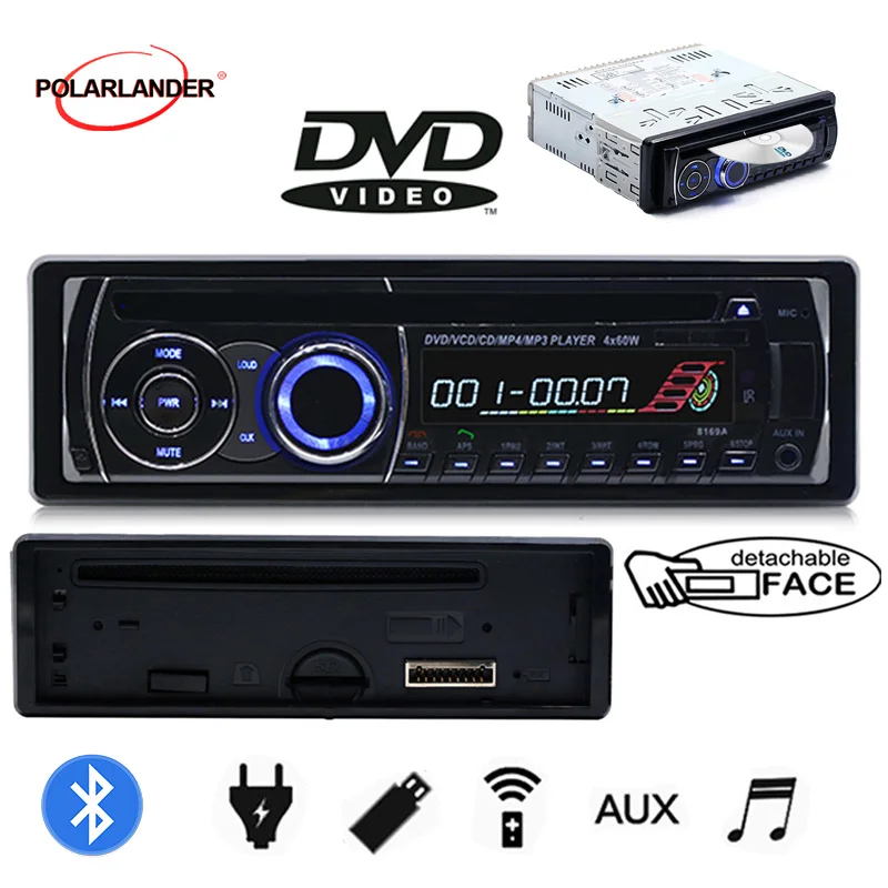 

Bluetooth 1 din MP3 player car Radio removable panel Stereo FM AUX IN USB SD card Audio Player with Remote Control