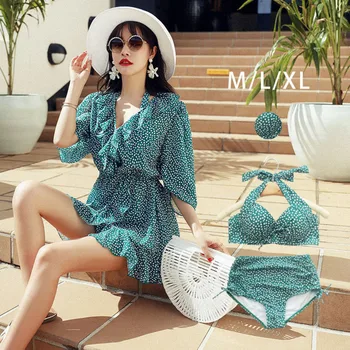 

Swimming Suit For Girls Mayo De Bain Femme Mayokini Retro Swimsuit Two-Piece Beachwear 2019 New Sexy Skirt Three Piece Cartoon