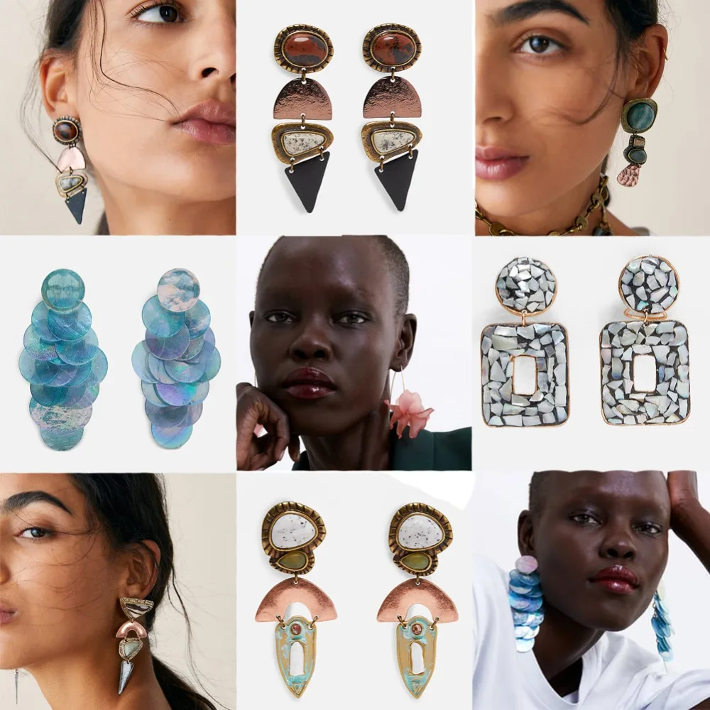 

Vedawas Punk ZA Earrings for Women Jewelry 2019 Summer Hot Sale Stone Statement Accessories Female Party Gifts Bijoux xg2701