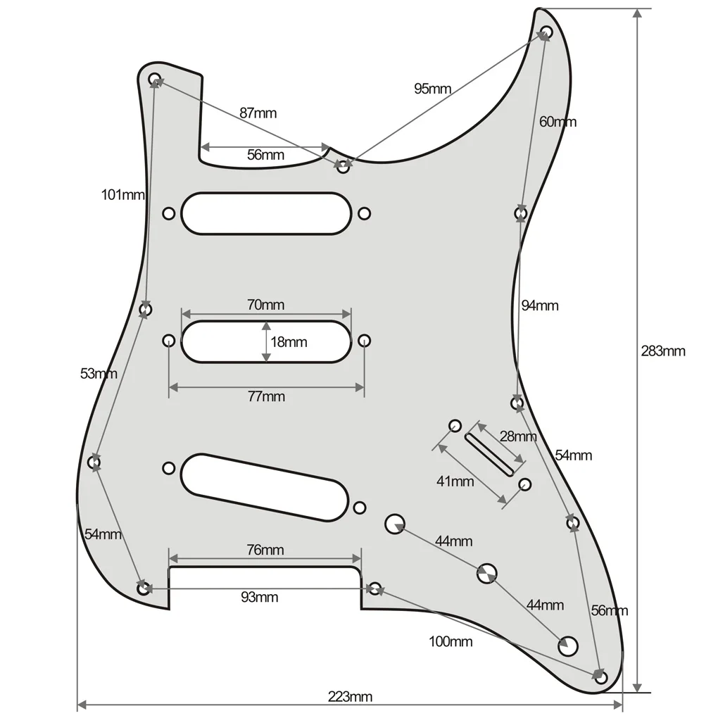 FLEOR однокатушный звукосниматель SSS электрогитара загружена Prewired Pickguard царапина пластины Strat 11 отверстий Монтажный набор крем 3Ply