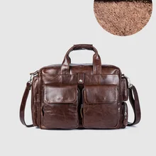 CARANFIER Мужские портфели Сумки Винтажные Сумки из натуральной кожи для ноутбука сумки для компьютера бизнес-документ сумки с затворками карманные сумки-мессенджеры