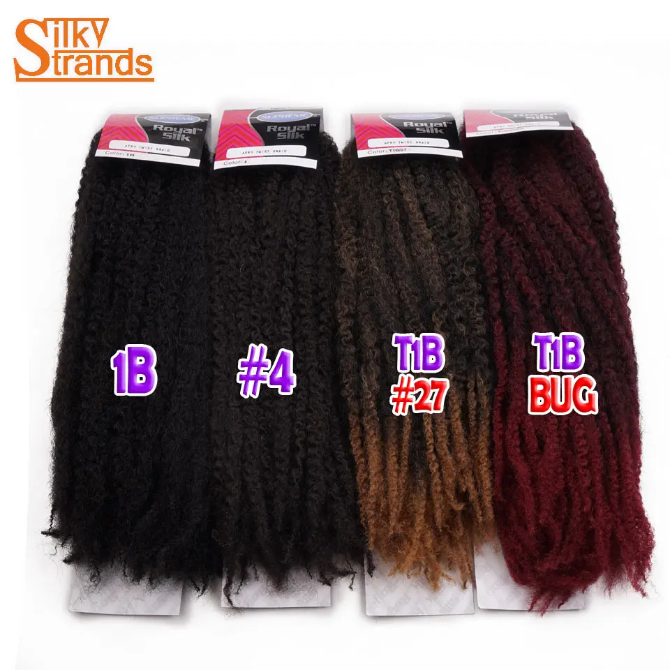 Silky Strands Marley Braids Hair Crochet Ombre Afro Kinki Kanekalon Synthetic Braiding Hair Crochet Braids Hair Extensions Bulk