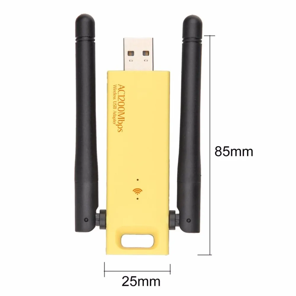 Беспроводной USB адаптер 1200 Мбит/с двухдиапазонный 5 ГГц 2,4 ГГц адаптер 802.11ac RTL8812AU чипсет Aerial Dongle мини Сетевая карта с интерфейсом USB