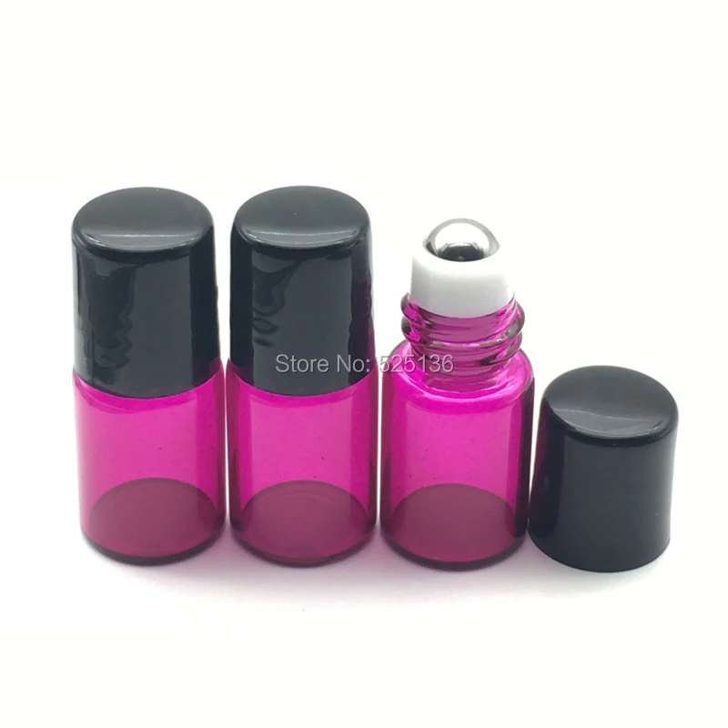 

1pcs 2ml Rose-red Roller Bottle roll on Bottles for Essential Oils Refillable Perfume Bottle Deodorant Containers