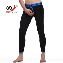 Мужская сексуальная пижама, мужские длинные колготки, тонкие кальсоны, штаны для здоровья, мужские сексуальные пижамы, высокая эластичная одежда для геев, теплые штаны