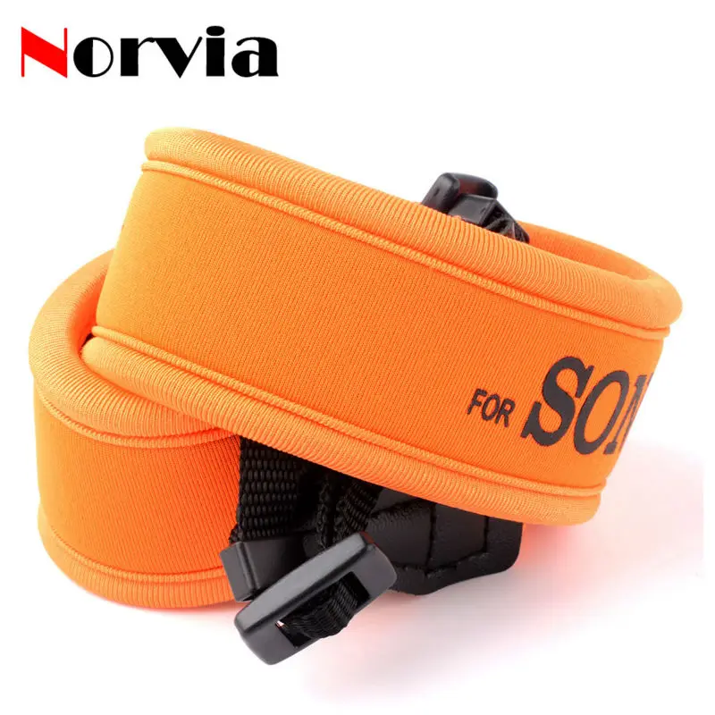 Skidproof Elastic Neoprene Neck Black Camera Strap For