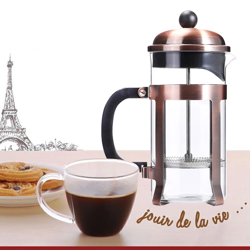 

Coffee Maker 800ml French Coffee Tea Pot With Stainless Steel Filter And Plastic Handle High Quality Grind Machine