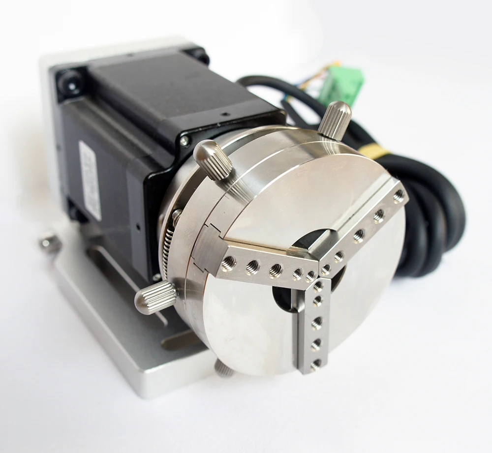 US $200.00 Rotary Fixture Gripper For Jewelry Ring Laser Marking Engraving Machine Parts Rotate Jig Shaft With Step Motor Driver Wholesale