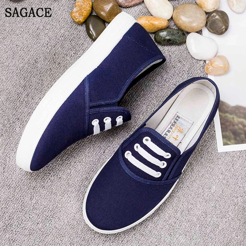 Классические женские холщовые туфли SAGACE однотонные лоферы на плоской подошве