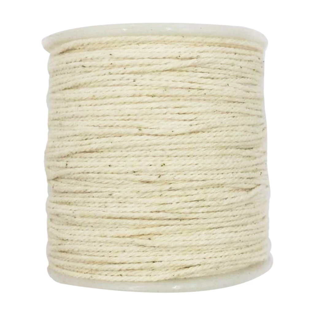 

100 Meters 1mm Natural Cotton Twisted Cord Rope Craft Macrame Artisan String