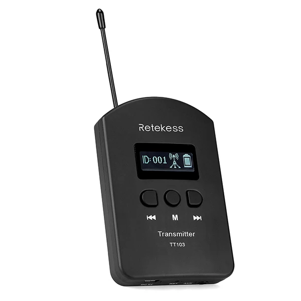 Retekess TT103 UHF беспроводной аудио портативный 1 передатчик+ 1 микрофон+ 1 USB кабель для системы гида для синхронного перевода