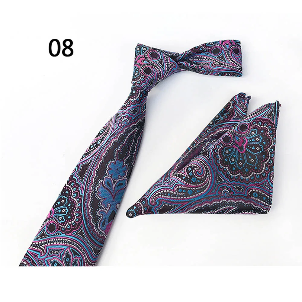 Мужская мода геометрический цветочный Пейсли галстук платок Pocket Square Set BWTHZ0502