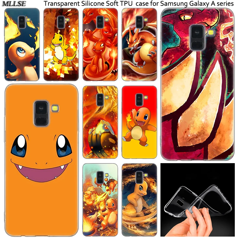 

Hot Anime Pokemons Charmander Silicone Case For Samsung Galaxy A50 A30 A10 A40 A6 A8 Plus A20 E A5 A7 2018 2017 2016 Note 9 8