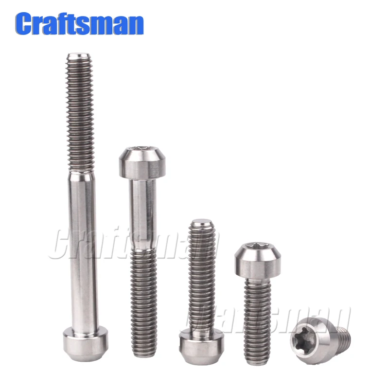 

Craftsman Titanium Bolt M6 x 10 15 20 25 30 40 50 60 70 80 90mm Inner Torx Head Ti Bolts Screw for Bicycle Motor Modify 1Pcs
