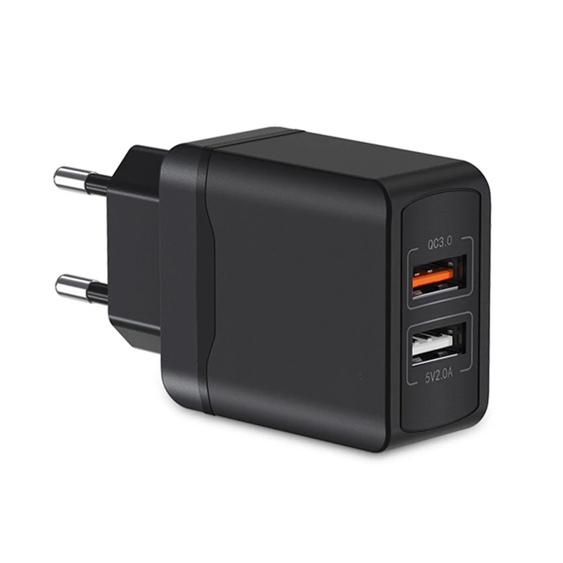 Быстрая зарядка 3,0 28 Вт двойной USB зарядное устройство для телефона адаптер ЕС-разъем, для поездок настенное зарядное устройство для samsung MI зарядка Iphone зарядное устройство - Тип штекера: Black EU Plug