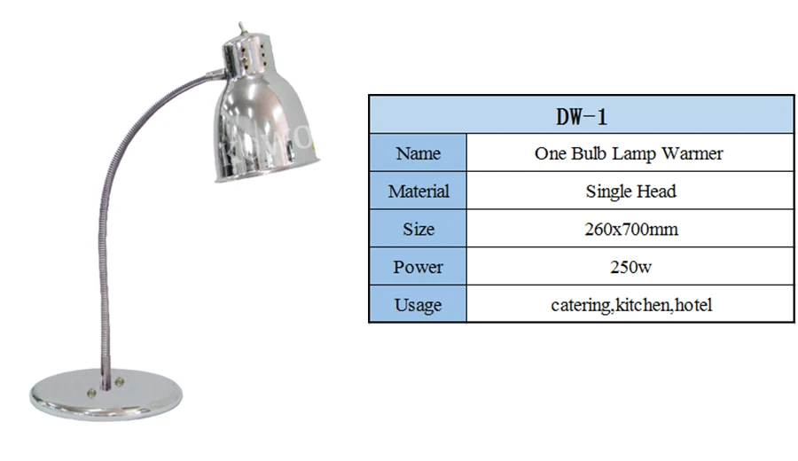 Ce нержавеющая сталь электрическая буфет лампа для подогрева пищи Регулируемая одинарная согревающая лампа настольная infared тепловая лампа Кухонные комбайны