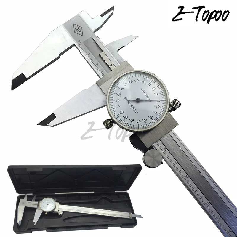 Метрический измерительный прибор Штангенциркули 0-200 мм/0,02 мм ударопрочная стальная прецизионная штангенциркуль с циферблатом толщиномер