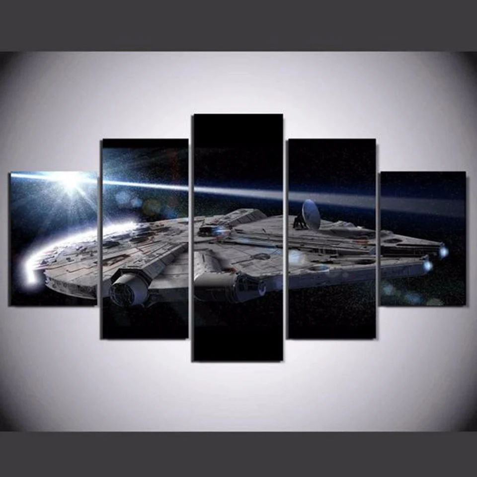 

Painting Wall Art Modular Poster Framework HD Printed Modern 5 Panel Spaceship Canvas Living Room Pictures Home Decoration