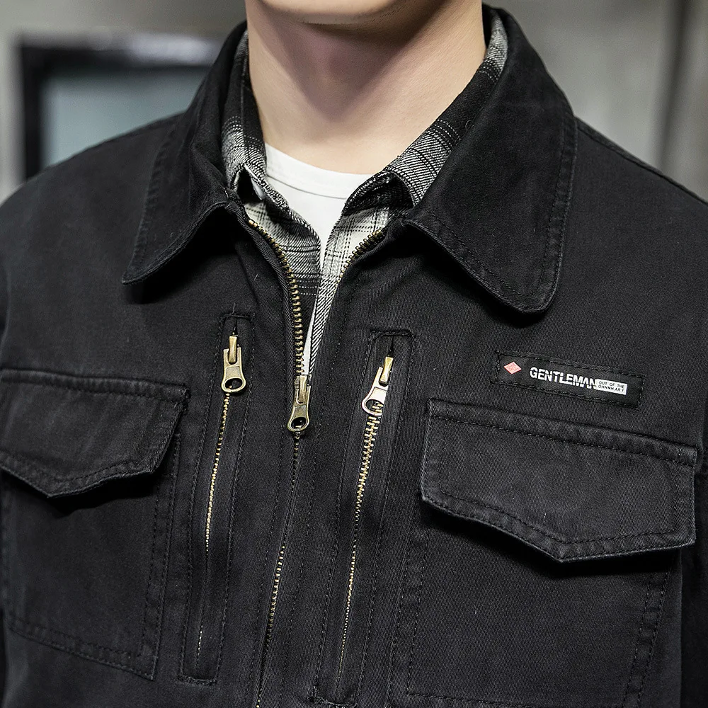 Jaqueta Masculina 2019 Men's Casual Jacket Male Turn-down Collar Coat Mens tactical jacket streetwear bomber jacket men M-XXL