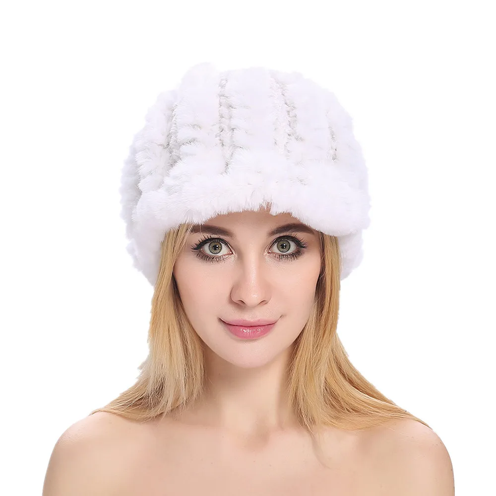 

ZY84012 2016 New Arrived Winter And Autumn Ladies' Genuine Natural Rex Rabbit Fur Fashion Cap Hat Headgear Gorro