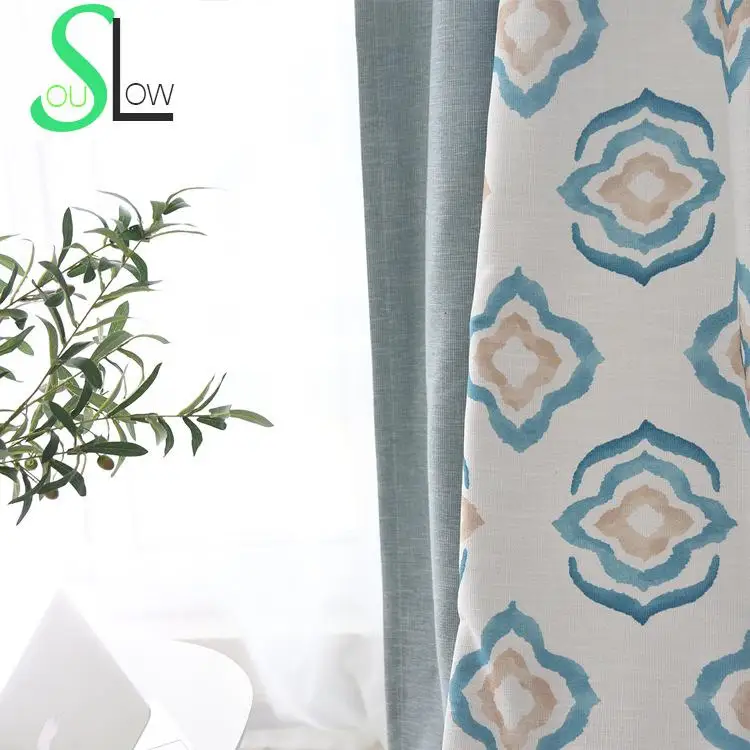 Занавески для спальни из тюля с принтом голубого и белого цветов|curtains for|curtains for