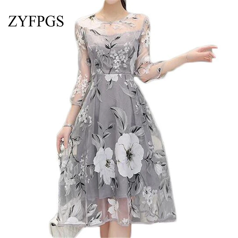 

2016 Women Dress Print Elegant Sexy Dresses Beach Party Summer Vestidos Vintage Midi Dress ZMF7895632